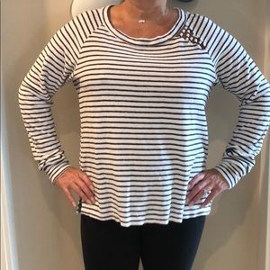 Project Social T black and white striped shirt